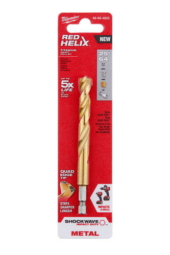 SHOCKWAVE RED HELIX Titanium 25/64" Drill Bit