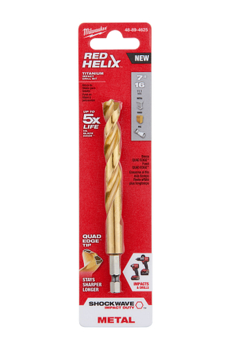 SHOCKWAVE RED HELIX Titanium 7/16" Drill Bit