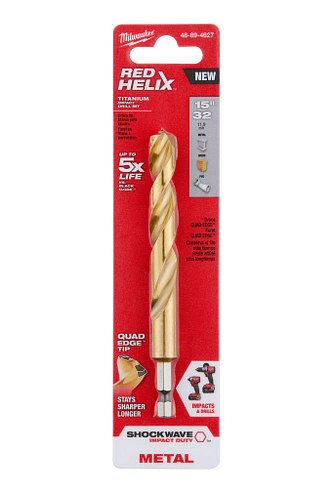 SHOCKWAVE RED HELIX Titanium 15/32" Drill Bit