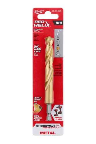 SHOCKWAVE RED HELIX Titanium 1/2" Drill Bit