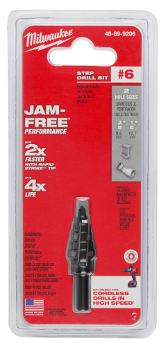 #6 Step Drill Bit, 3/8" & 1/2" by 1/16"