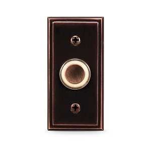Heath Zenith SL-716 Doorbell Pushbutton, Wired, Metal, Oil-Rubbed Bronze
