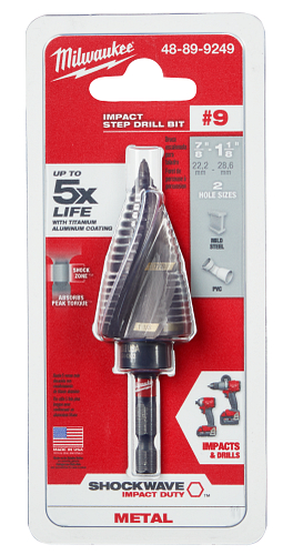 SHOCKWAVE Impact Duty #9 Step Drill Bit 7/8"- 1-1/8"