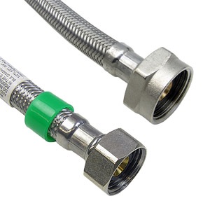Toilet Connector, Hi Pressure Braided Flex Line, Stainless Steel Connectors, 125 PSI Working Pressur