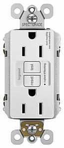 Pass & Seymour radiant Series 1597TRW3PKCC4 GFCI Duplex Receptacle, Nylon, White, 2-Pole, 3-Wire, 12