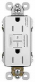 Pass & Seymour radiant Series 1597TRW3PKCC4 GFCI Duplex Receptacle, Nylon, White, 2-Pole, 3-Wire, 12