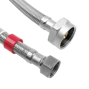 Toilet Connector, Hi Pressure Braided Flex Line, Stainless Steel Connectors, 125 PSI Working Pressur
