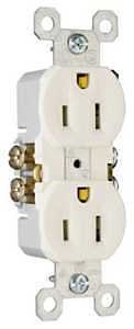 Pass & Seymour TradeMaster Series 3232LATU Duplex Receptacle, Thermoplastic, Light Almond, 2-Pole, 1