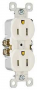 Pass & Seymour TradeMaster Series 3232LATU Duplex Receptacle, Thermoplastic, Light Almond, 2-Pole, 1