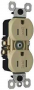 Pass & Seymour TradeMaster Series 3232TRWRICC8 Duplex Receptacle, Thermoplastic, Ivory, 2-Pole, 15 A