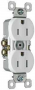 Pass & Seymour TradeMaster Series 3232TRWRWCC8 Duplex Receptacle, Thermoplastic, White, 2-Pole, 15 A