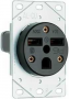 Legrand 3801CC6 Straight Blade Power Outlet Receptacle, 2 -Pole, 250 V, 30 A, NEMA: NEMA 6-30, Black