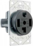 Legrand 3864CC6 Straight Blade Power Outlet Receptacle, Flush Mounting, 3-Pole, 125/250 V, 30 A, Bla