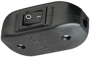 Legrand 5406BKCC10 Feed-Through Cord Switch, 6 A, 120 V, Black