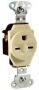 Legrand 5651ICC8 Single Receptacle, 2 -Pole, 250 V, 15 A, Side Wiring, NEMA: NEMA 6-15R, Ivory