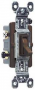 Pass & Seymour 663GTU Series Toggle Switch, Brown, 15 A, 120 VAC, 3-Position, Side Wire Terminal
