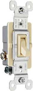 Legrand 663IGTU Toggle Switch, 15 A, 120 VAC, 3 -Position, Side Wire Terminal, Ivory