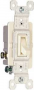 Pass & Seymour 663LAGTU Toggle Switch, 15 A, 120 VAC, 3-Position, Side Wire Terminal, Light Almond