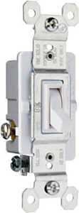 Pass & Seymour 663WGTU Toggle Switch, 15 A, 120 VAC, 3-Position, Thermoplastic Housing Material