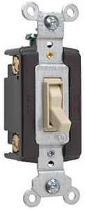 Pass & Seymour 664IGCC12 TradeMaster Series Toggle Switch, Ivory, 15 A, 120 VAC, Push Wire, Side Wir