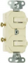 Legrand 690IGCC6 Double Combination Switch, 15 A, 120/277 VAC, Side Wire Terminal, Ivory