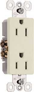 Pass & Seymour radiant Series 885LACC14 Duplex Receptacle, Thermoplastic, Light Almond, 2-Pole, 15 A