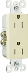 Pass & Seymour radiant Series 885TRICC8 Duplex Receptacle, Thermoplastic, 2-Pole, 15 A, 125 V, 3-Wir