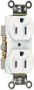 Pass & Seymour CRB5262WCC12 Duplex Receptacle, Brass/Nylon/PVC/Steel, White, 2-Pole, 15 A, 125 V, 3-