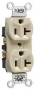 Legrand CRB5362ICC12 Duplex Receptacle, 2 -Pole, 20 A, 125 VAC, Back, Side Wiring, NEMA: 5-20R, Ivor