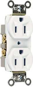Legrand CRB5362WCC12 Duplex Receptacle, 2 -Pole, 20 A, 125 VAC, Back, Side Wiring, NEMA: 5-20R, Whit