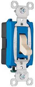 Pass & Seymour CS15AC1ICC8 Series Switch, Blue/Ivory, 15 A, 1-Poles, 120/277 VAC, Side Wire Terminal