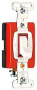 Pass & Seymour CSB20AC1WCC8 Series Switch, 1-Poles, Red/White, 20 A, 120/277 VAC, Back Wire, Side Wi