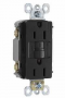 Legrand radiant 1597BKCCD12 GFCI Duplex Receptacle, 125 V, 15 A, NEMA: NEMA 5-15R, Black