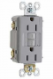 Legrand radiant 1597GRYCCD12 GFCI Duplex Receptacle, 125 V, 15 A, NEMA: NEMA 5-15R, Gray