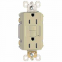 Pass & Seymour radiant Series 1597ICCD12 GFCI Duplex Receptacle, Nylon, Ivory, 2-Pole, 15 A, 125 VAC