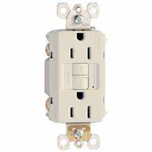 Pass & Seymour radiant Series 1597LACCD12 GFCI Duplex Receptacle, Nylon, Light Almond, 2-Pole, 15 A,