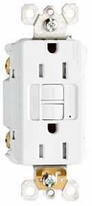 Legrand radiant 1597NTLTRWCCD4 Nightlight/GFCI Receptacle, 2 -Pole, 15 A, 125 VAC, Back, Side Wiring