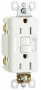 Pass & Seymour radiant Series 1597TRAWCCD4 GFCI Duplex Receptacle, Nylon, White, 2-Pole, 15 A, 125 V