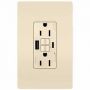Legrand radiant Series 1597TRUSBACLAC4 GFCI Outlet, 125 V, 15 A, Light Almond