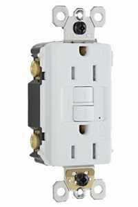 Pass & Seymour radiant Series 1597TRWRWCCD4 GFCI Duplex Receptacle, Nylon, White, 2-Pole, 15 A, 125 