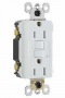 Pass & Seymour radiant Series 1597TRWRWCCD4 GFCI Duplex Receptacle, Nylon, White, 2-Pole, 15 A, 125 