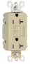 Pass & Seymour radiant Series 2097ICCD12 GFCI Duplex Receptacle, Nylon, Ivory, 2-Pole, 20 A, 125 VAC