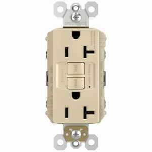 Pass & Seymour radiant Series 2097TRICCD4 GFCI Duplex Receptacle, Nylon, Ivory, 2-Pole, 20 A, 125 VA