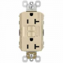 Pass & Seymour radiant Series 2097TRICCD4 GFCI Duplex Receptacle, Nylon, Ivory, 2-Pole, 20 A, 125 VA